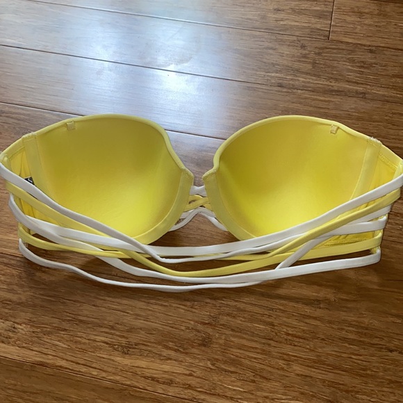 Aerie Yellow Strapless Bathing Suit Top - Picture 3 of 4
